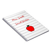Gepersonaliseerde Teacher's Apple Notitieboek Gift (Rechterzijde)
