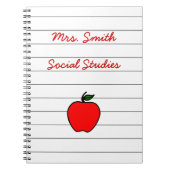 Gepersonaliseerde Teacher's Apple Notitieboek Gift (Voorkant)