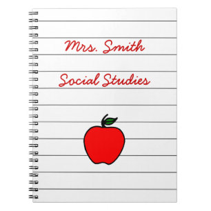 Gepersonaliseerde Teacher's Apple Notitieboek Gift