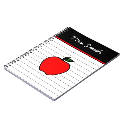 Gepersonaliseerde Teacher's Red Apple Notitieboek  (Linkerzijde)