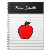 Gepersonaliseerde Teacher's Red Apple Notitieboek (Voorkant)