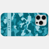 Gepersonaliseerde Teal Camouflage Case-Mate iPhone Case (Achterkant (horizontaal))