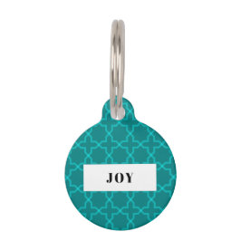 Gepersonaliseerde Teal Ster Patroon Stapel Huisdierpenning