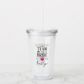GEPERSONALISEERDE TEAM BRIDE BRIDAL PARTY TUMBLER ACRYL DRINKBEKER (Voorkant)