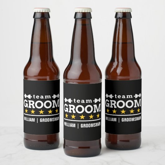 Gepersonaliseerde Team Groom Groomsman Bier Etiket (Flessen)
