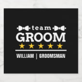 Gepersonaliseerde Team Groom Groomsman Bier Etiket (Enkel label)