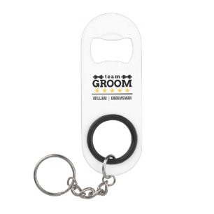 Gepersonaliseerde Team Groom Groomsman Mini Flessenopener