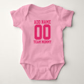 Gepersonaliseerde Team mama met Number Baby Bodysu Romper (Voorkant)
