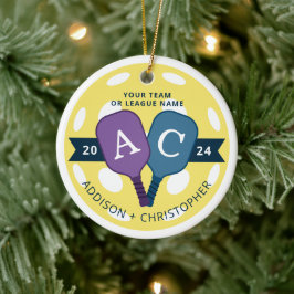 Gepersonaliseerde Team Pickleball Kerst Ornament