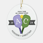 Gepersonaliseerde Team Player Pickleball Ornament (Links)