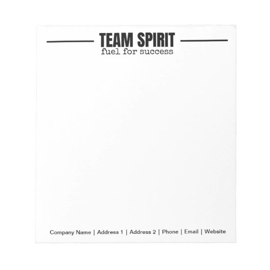 Gepersonaliseerde Team Spirit Personeel Kantoor Co Notitieblok (Voorkant)