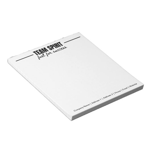 Gepersonaliseerde Team Spirit Personeel Kantoor Co Notitieblok (Schuin)