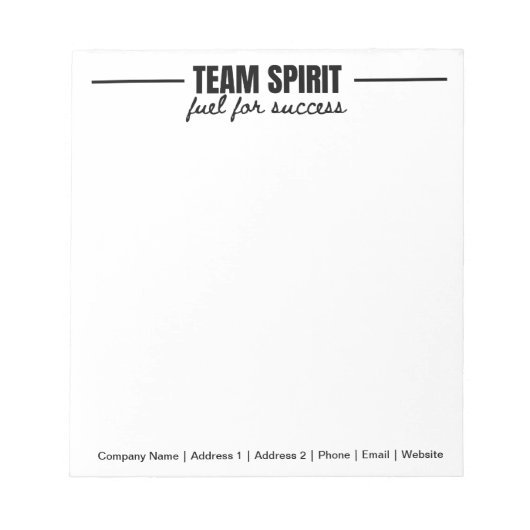 Gepersonaliseerde Team Spirit Personeel Kantoor Co Notitieblok (Voorkant)