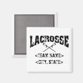 Gepersonaliseerde Team Stad Staat Lacrosse T-shirt Magneet (Voorkant / Achterkant)