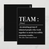 Gepersonaliseerde teamdefinitie Beste team ooit Briefkaart (Voorkant / Achterkant)