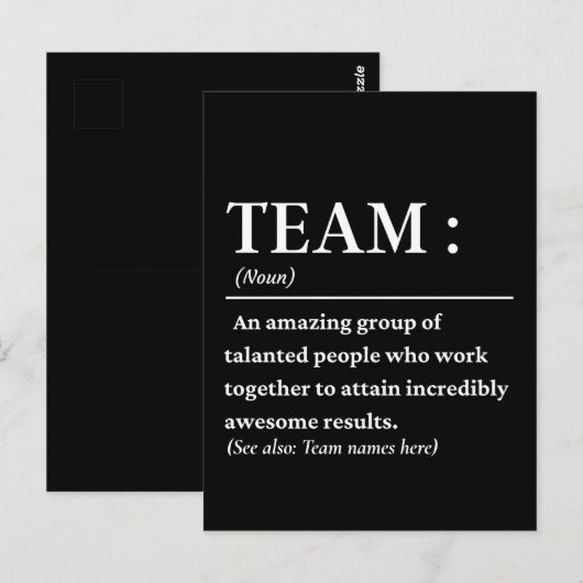 Gepersonaliseerde teamdefinitie Beste team ooit Briefkaart (Voorkant / Achterkant)