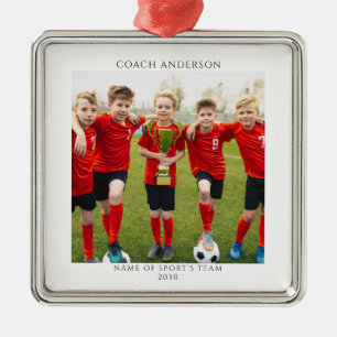 Gepersonaliseerde teamfoto van Coach Sport Metalen Ornament