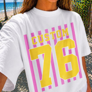 Gepersonaliseerde teamnaam nummer wedstrijd dag t-shirt
