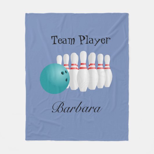 Gepersonaliseerde teamspeler in bowling fleece deken (Voorkant)