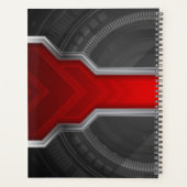 Gepersonaliseerde techno-thema rood en zwart planner (Achterkant)