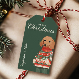 Gepersonaliseerde Teckel Hond Vakantie Gift Label Cadeaulabel