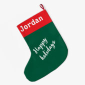 Gepersonaliseerde Teckel huisdier kerstwensen Grote Kerstsok (Achterkant (Hangend))