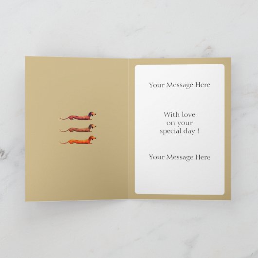 Gepersonaliseerde teckel kaart (Binnen)