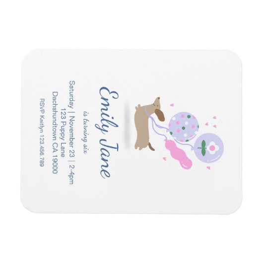 Gepersonaliseerde Teckel Liefhebber Verjaardagsfee Magneet (Horizontaal)