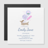 Gepersonaliseerde Teckel Liefhebber Verjaardagsfee Magnetische Uitnodiging (Voorkant / Achterkant)