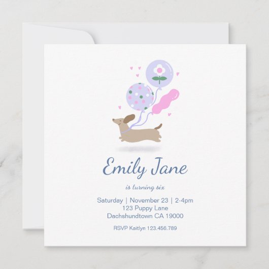 Gepersonaliseerde Teckel Liefhebber Verjaardagsfee Save The Date (Voorkant)