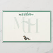 Gepersonaliseerde Teckel Monogram Kaart Set (Voorkant)