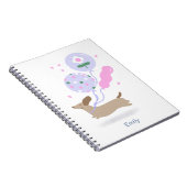 Gepersonaliseerde Teckel Verjaardagsfeest Hondenli Notitieboek (Rechterzijde)