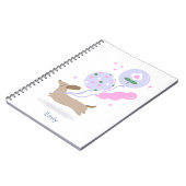 Gepersonaliseerde Teckel Verjaardagsfeest Hondenli Notitieboek (Linkerzijde)