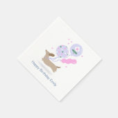 Gepersonaliseerde Teckel Verjaardagsfeest Hondenli Servet (Hoek)