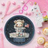 Gepersonaliseerde Teddy Astronaut Boy Party Bord (Feest)