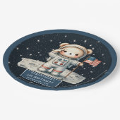 Gepersonaliseerde Teddy Astronaut Boy Party Bord (Gekanteld)