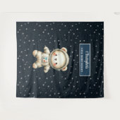 Gepersonaliseerde Teddy Astronaut Boy Verjaardag A Wandkleed (Voorkant (horizontaal))