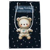 Gepersonaliseerde Teddy Astronaut Boy Verjaardag G Medium Cadeauzakje (Voorkant)