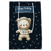 Gepersonaliseerde Teddy Astronaut Boy Verjaardag G Medium Cadeauzakje (Achterkant)