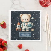 Gepersonaliseerde Teddy Astronaut Napkins Boys Par Servet (Insitu)