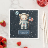 Gepersonaliseerde Teddy Astronaut Napkins Space Pa Servet (Insitu)