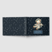 Gepersonaliseerde Teddy Bear Astronaut Boy Baby sh Gastenboek (Volledig)