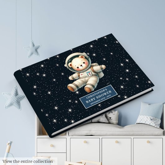 Gepersonaliseerde Teddy Bear Astronaut Boy Baby sh Gastenboek