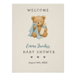 Gepersonaliseerde Teddy Bear Baby shower Welkom Perfect Poster