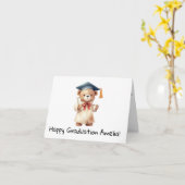 Gepersonaliseerde Teddy Bear Kindergarten Afstuder Kaart (Gele Bloem)