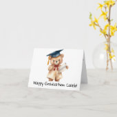 Gepersonaliseerde Teddy Bear Kindergarten Afstuder Kaart (Gele Bloem)