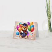 Gepersonaliseerde Teddy Bear Kindergarten Afstuder Kaart (Voorkant)