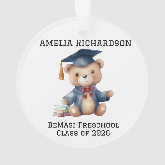 Gepersonaliseerde Teddy Bear Kindergarten Afstuder Ornament (achterkant)