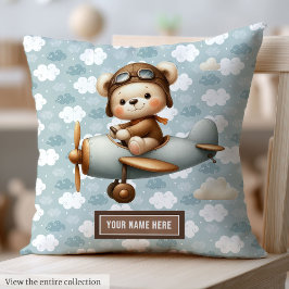 Gepersonaliseerde Teddy Bear Pilot Baby Pillow voo Kussen