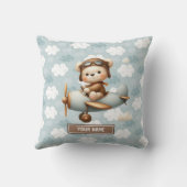 Gepersonaliseerde Teddy Bear Pilot Baby Pillow voo Kussen (Achterkant)